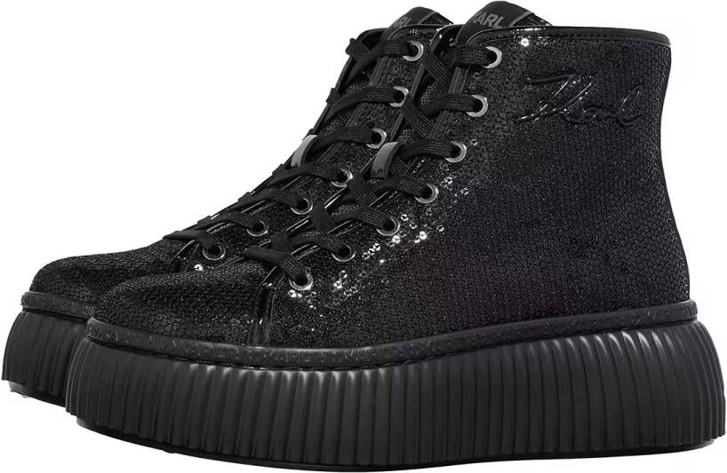 Karl Lagerfeld Sneakers Kreeper Lo Sparkle Mid Lace in zwart