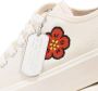 Kenzo Bloe Geborduurde Witte Canvas Sneakers Beige - Thumbnail 2