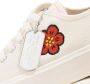 Kenzo Bloemen Geborduurde Witte Canvas Sneakers Beige Dames - Thumbnail 2