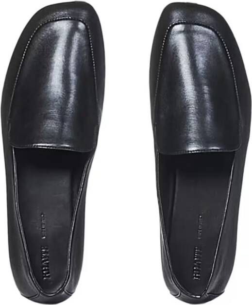 Khaite Black Lambskin Leather Loafers in zwart