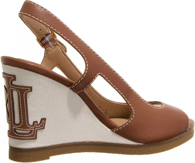 Lauren Ralph Lauren Sandalen van leer met labeldetail model 'RONI'