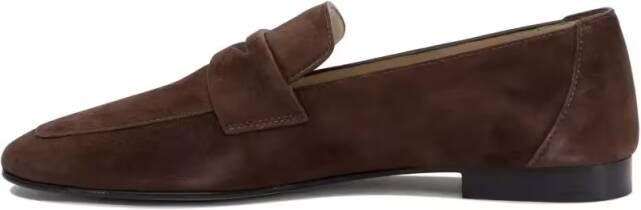 Le Monde Beryl Brown Suede Loafers With Silhouette in zwart