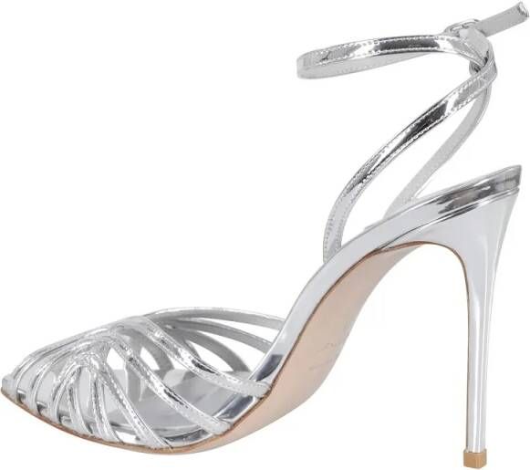 Le Silla Sandalen Open-Toe High-Heel Sandals With Crisscross Straps in staalgrijs