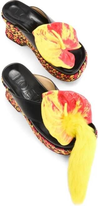 Loewe Sandalen Petal Flatform Sandal 90 in zwart