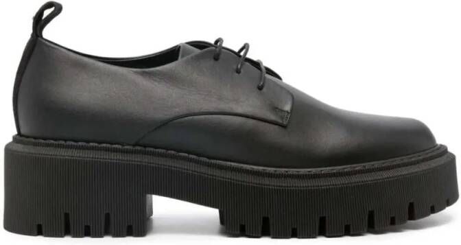 Lorena Antoniazzi Low-Top Sneakers 50Mm Lace-Up Leather Loafers in zwart