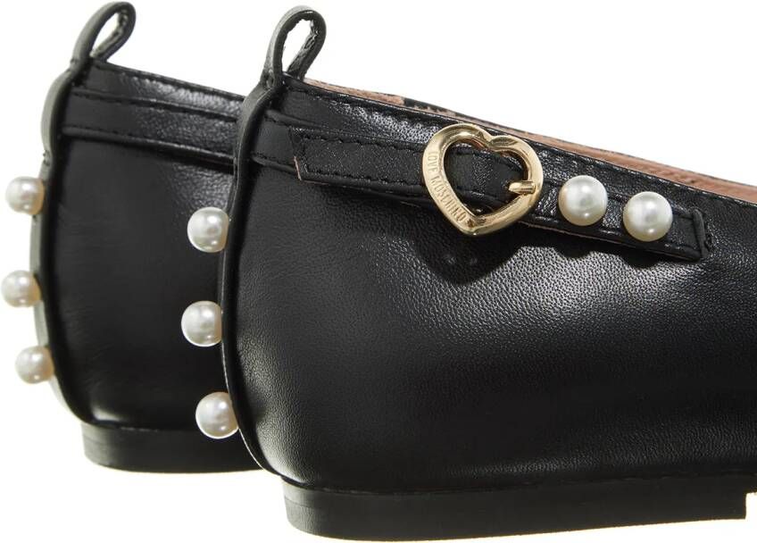 Love Moschino Loafers Pearls Ballerina in zwart