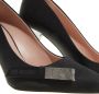 Love Moschino Zwarte Satijnen Platte Schoenen met Fettuccine Decoratie Black Dames - Thumbnail 2