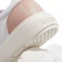 Love Moschino Witte en Roze Leren Sneaker met Geborduurd Logo White Dames - Thumbnail 2