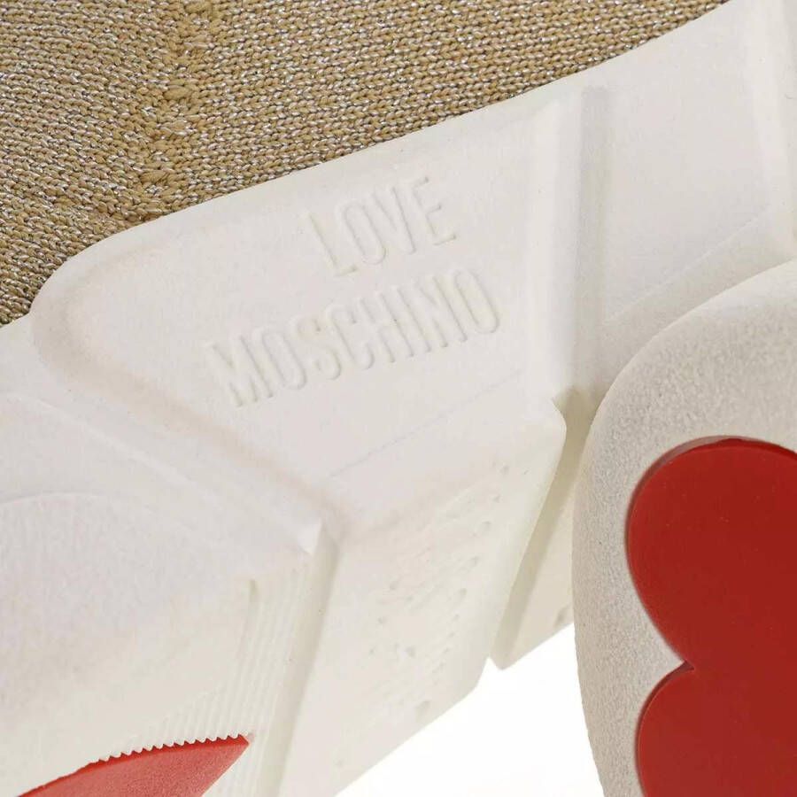 Love Moschino Platinum Lurex Sneakers Ja15123 Beige Dames - Foto 2
