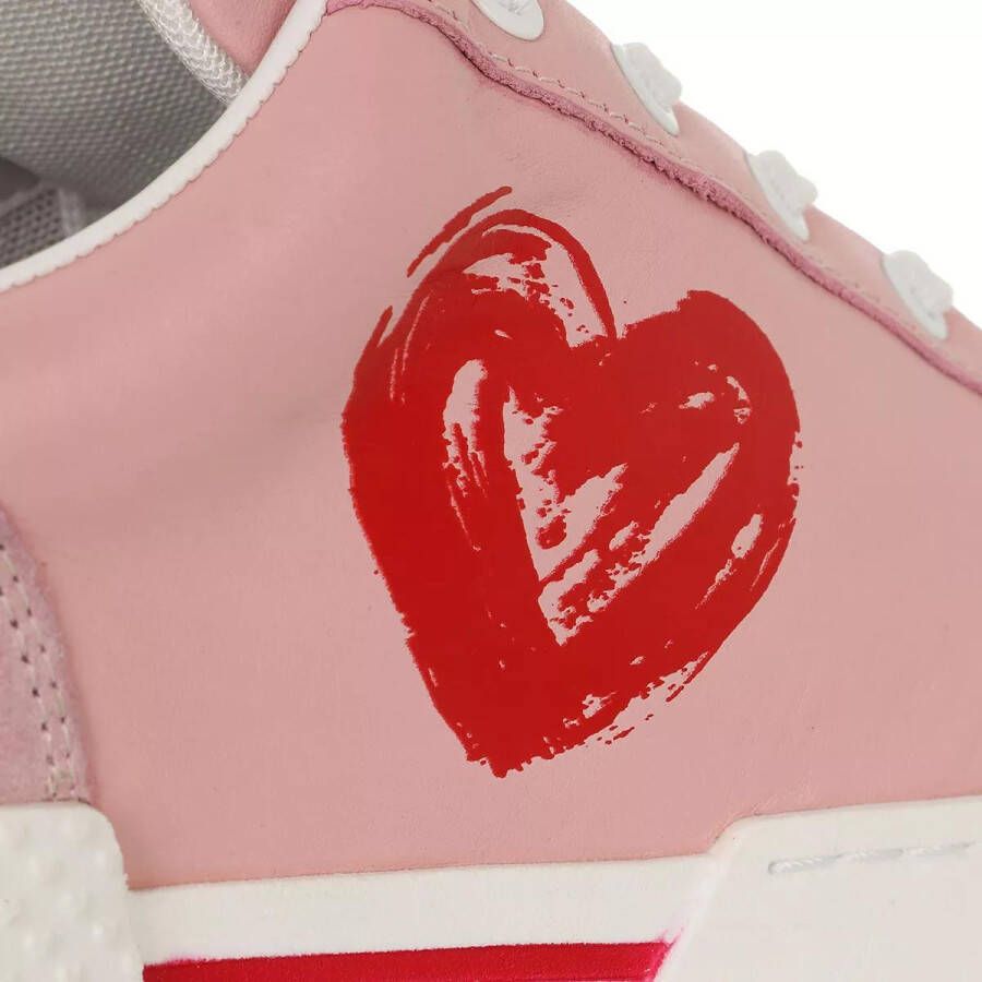 Love Moschino Sneakers Sneakerd Texture50 Vit+Cro in poeder roze