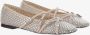 Mach&Mach Ballet Flats With Crystal Embellishment And Adjust in beige - Thumbnail 2