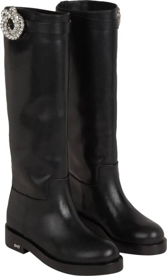 Mach&Mach Boots Galaxy Leather Boots in zwart
