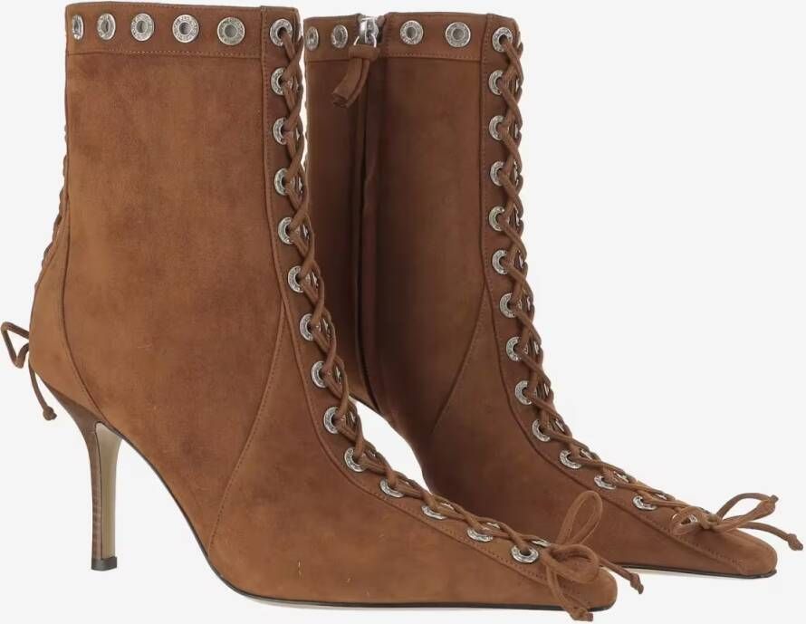 Mach&Mach Boots Leather Boots With Triangle Toe in bruin