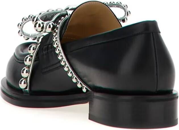 Mach&Mach 'Crystal Studs' Loafers in zwart