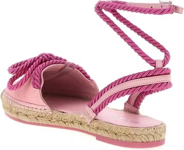 Mach&Mach Sandalen 'Double Bow Pink Riviera' Espadrilles in roze