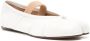 Maison Margiela Ivory White Hammered Leather Tabi Ballet Flats in wit - Thumbnail 1