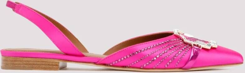Malone Souliers Fuchsia Satin Misha Flats in roze
