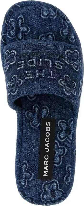 Marc Jacobs Sandalen The Puffy Daisy Denim Platform Sandal' Slides in blauw - Foto 2