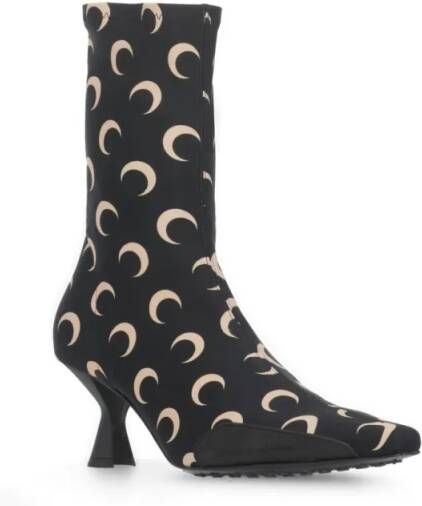 Marine Serre Boots Ankle-Height Pointed Boots With Crescent Heel Deta in zwart - Foto 2