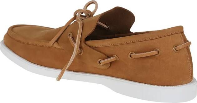 Marni Deconstructed Nubuck Boat Loafers With Leather Lac in bruin