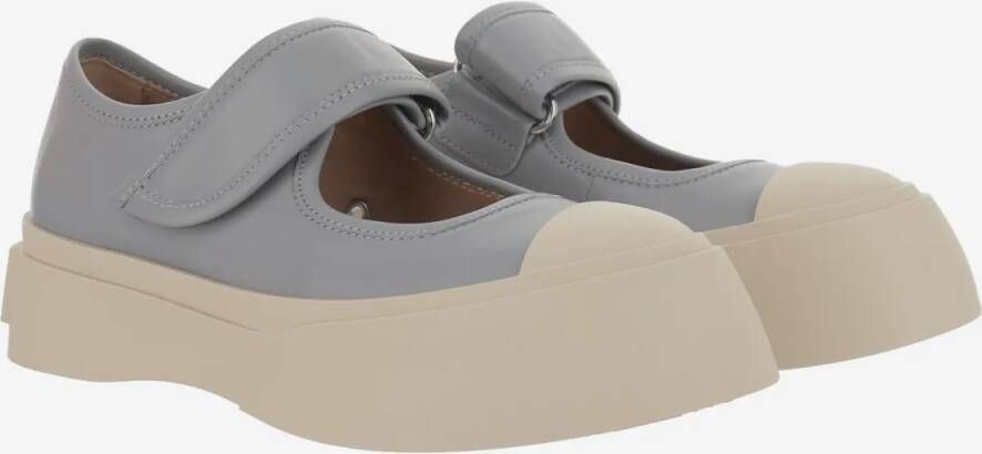 Marni Low-Top Sneakers Leather Mary Jane Sneakers in grijs