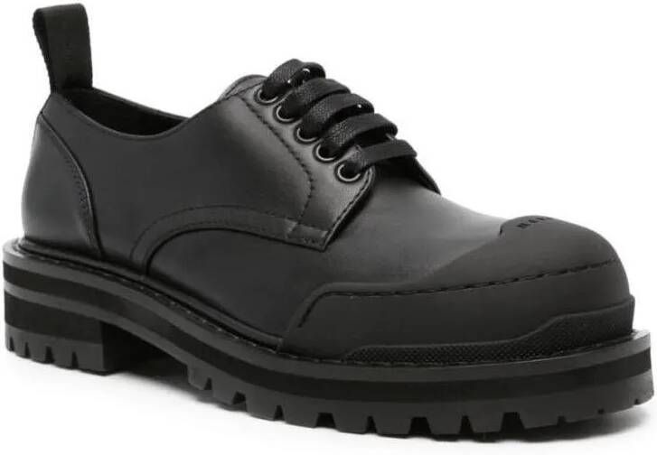 Marni Low-Top Sneakers Logo-Tab Lace-Up Black Shoes in zwart