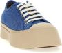 Marni Blauwe Leren Sneakers Dikke Rubberen Zool Blue Dames - Thumbnail 2