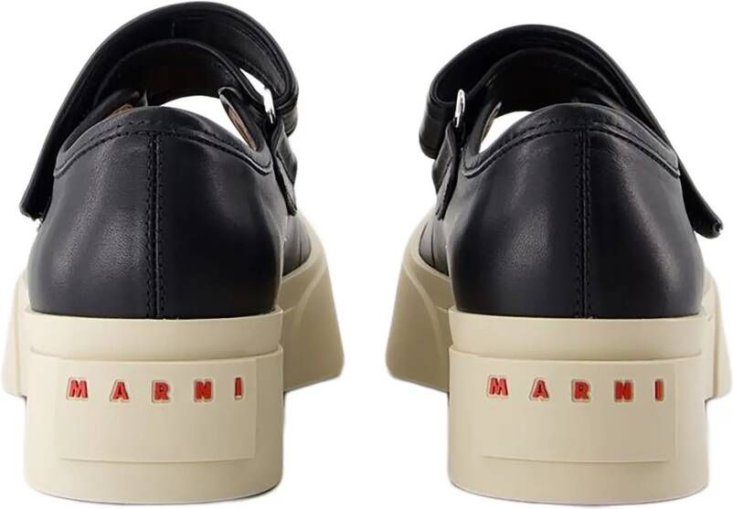 Marni Mary Jane Sneakers Leather Black in zwart