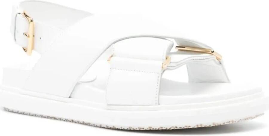 Marni Sandalen Fussbett Criscross Sandal White in wit