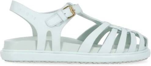 Marni Sandalen Light Blue Leather Gladiator Sandals in blauw