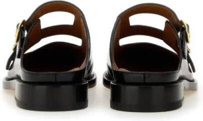 Marni Slippers & Mules Black Calf Leather Sabots in zwart