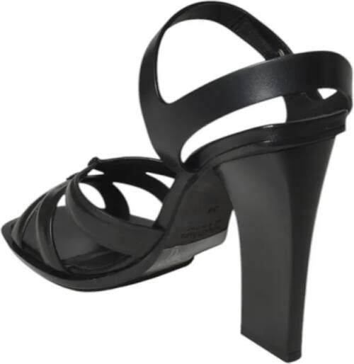 Max Mara Sandalen Doublehig Sandals In Black Leather in zwart