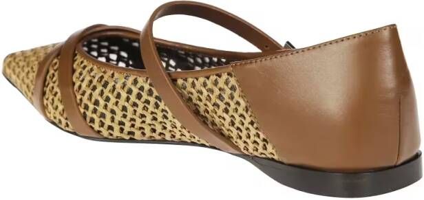 Max Mara Woven Design Mary Jane Ballerina in bruin