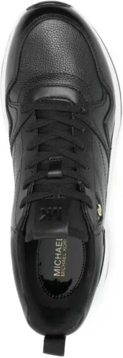 Michael Kors Low-Top Sneakers Orion Black Leather Trainers With Textured Finish in zwart