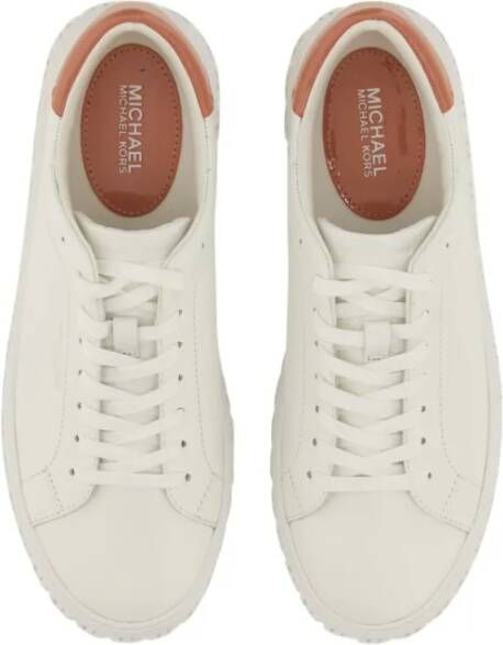 Michael Kors Low-Top Sneakers White Cow Leather Sneakers With Textured Sole in grijs