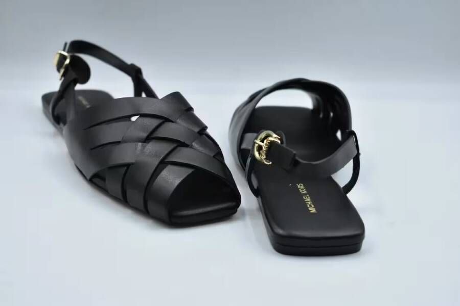 Michael Kors Sandalen Black Laced Shoes With Crisscross Straps in zwart