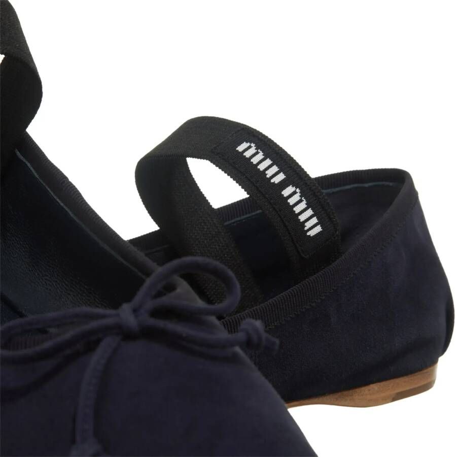 Miu Loafers Leather Ballerinas in blauw