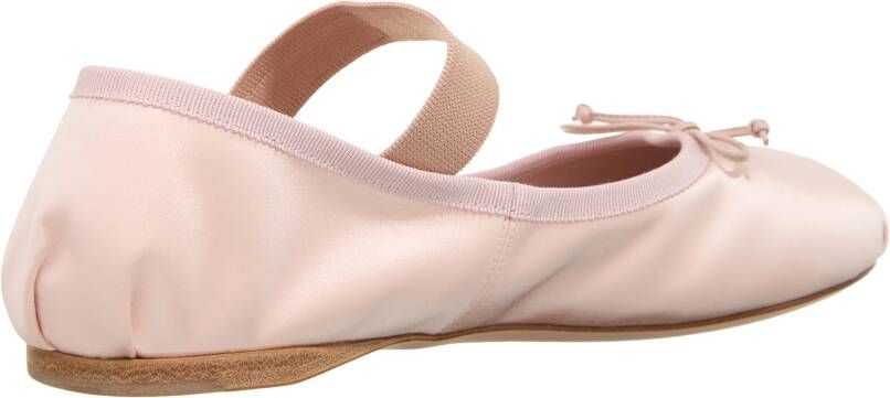 Miu Loafers Satin Ballet Flats in poeder roze