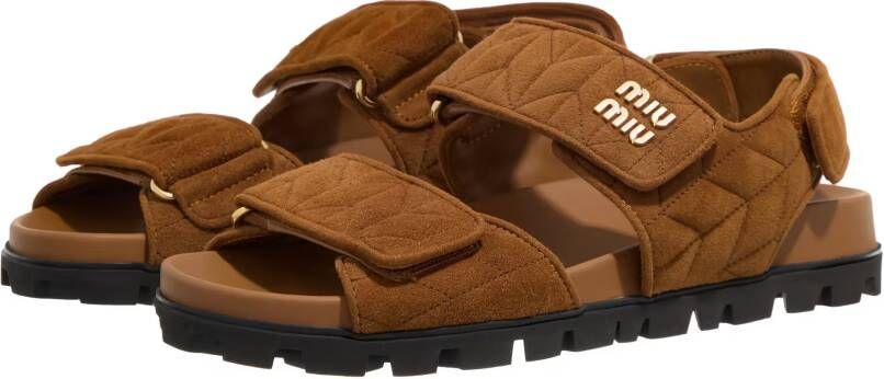 Miu Sandalen Sandali Camoscio Matelasse in bruin