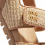 Miu Sandalen Sporty Woven Fabric With Raffia Look Sandals in beige - Thumbnail 1