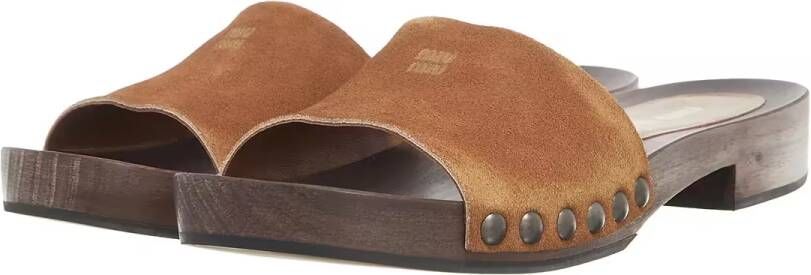 Miu Sandalen Suede Clog in bruin
