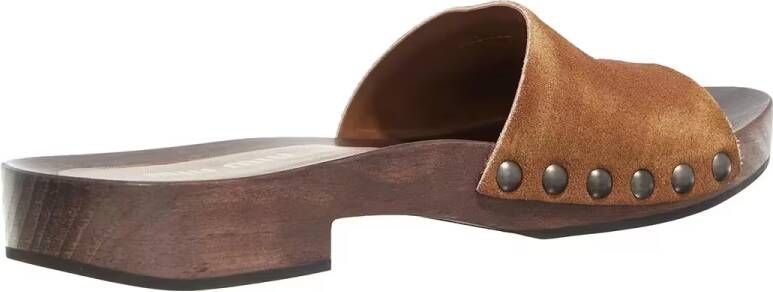Miu Sandalen Suede Clog in bruin