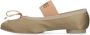 MM6 Maison Margiela Iconische Geborduurde Ballerina's met Leren Blokhak Beige Dames - Thumbnail 2
