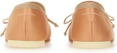 MM6 Maison Margiela Ballerina Flats With Logo And Bow Detail in beige