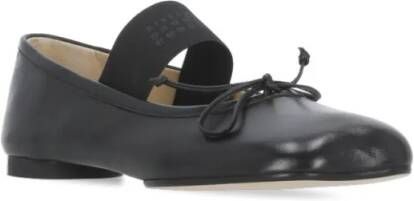 MM6 Maison Margiela Black 6 Leather Ballerinas in zwart