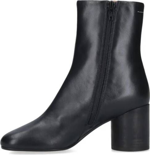 MM6 Maison Margiela Boots Anatomical Black Nappa Leather Ankle Boots in zwart