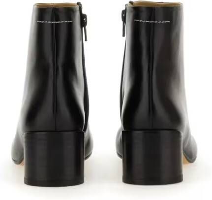 MM6 Maison Margiela Boots Leather Ankle Boots in zwart