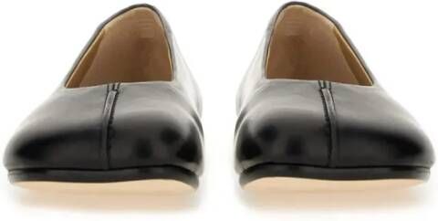 MM6 Maison Margiela Leather Ballerina in zwart