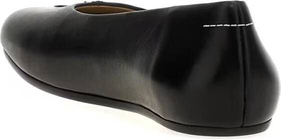 MM6 Maison Margiela Leather Ballet Flats in zwart