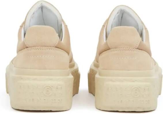 MM6 Maison Margiela Low-Top Sneakers Beige Calf Leather And Suede Sneakers in beige